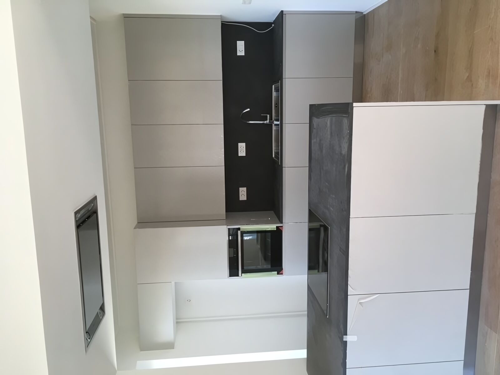 Μοντέρνα Γκρι/Λευκά Ντουλάπια, Νησίδα, Minimalist Στυλ, Έπιπλα κουζίνας, Ντουλάπια κουζίνας, Γκρι λευκά ντουλάπια, Νησίδα, Μινιμαλιστικό στυλ, Custom κουζίνα